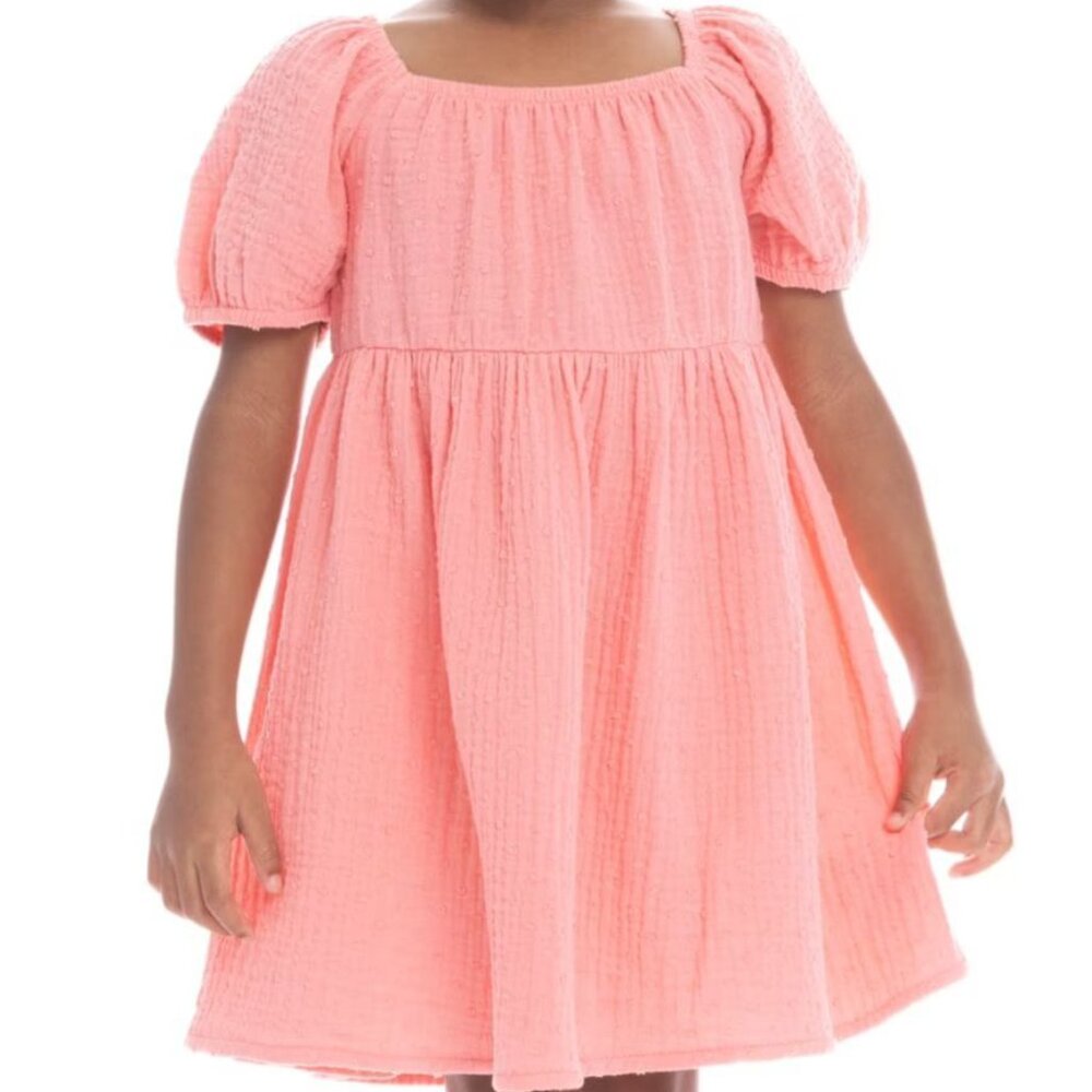 Wonder Nation TODDLER GIRLS Cotton Swiss Coral Dot Dress SIZE 2T MONTHS NEW